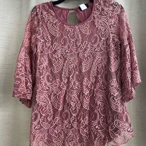 Star Vixen Lace Blouse in Mauve